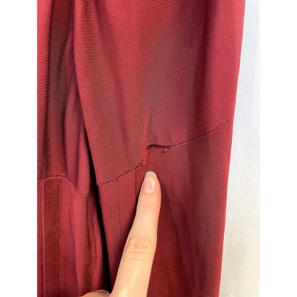 CUT25 Diamond Cutout Keyhole Halter Neck Bodycon Sheath Dress Red Size 2 - Picture 6 of 12